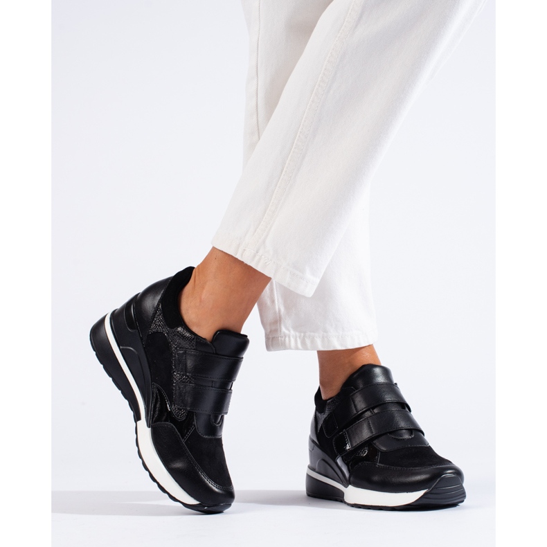 Zapatillas negras con velcro de W. Potocki negro 1 Zapatillas negras con velcro de W. Potocki negro 1