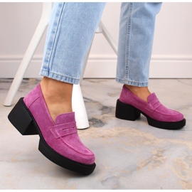 Zapatos mocasines mujer piel ante fucsia Filippo DP4685 rosado 5