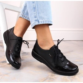 Zapatos cómodos de piel para mujer, Helios negros 5