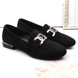 Zapatos de mujer en ante con cadena, negro Sergio Leone MK732 2