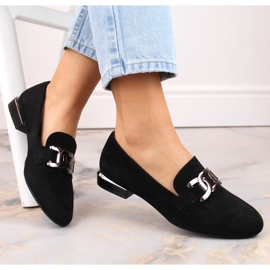Zapatos de mujer en ante con cadena, negro Sergio Leone MK732 4