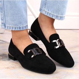 Zapatos de mujer en ante con cadena, negro Sergio Leone MK732 6