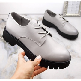 Zapatos oxford mujer gris Sergio Leone PB201 2