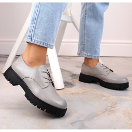 Zapatos oxford mujer gris Sergio Leone PB201 5