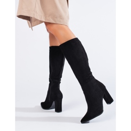 Botines de mujer Shelovet en ante ecológico negro 1