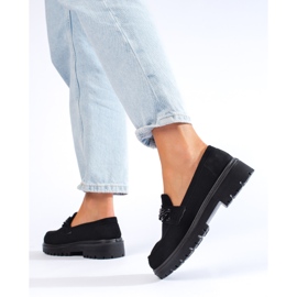 Mocasines de mujer en ante negro de Shelovet 3