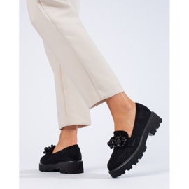 Mocasines de mujer Shelovet de ante negro 3