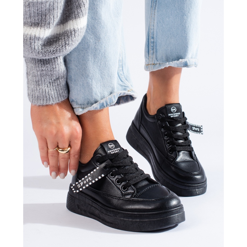 Zapatillas Shelovet negras con plataforma negro 1