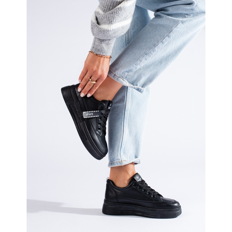 Zapatillas Shelovet negras con plataforma negro 2