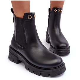 Botas Chelsea de mujer con adornos, Black Lobb negro 9