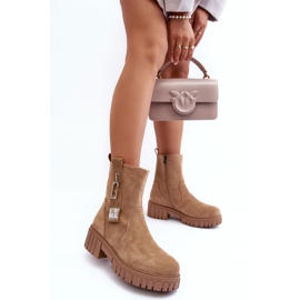 Botas Planas Mujer Massive Ante Beige Lunai 6