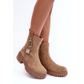 Botas Planas Mujer Massive Ante Beige Lunai 4