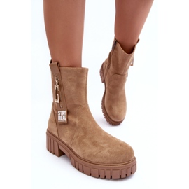 Botas Planas Mujer Massive Ante Beige Lunai 9