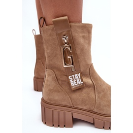 Botas Planas Mujer Massive Ante Beige Lunai 8