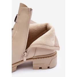 PS1 Botas Planas de Piel, Beige Claro Azulenn 2