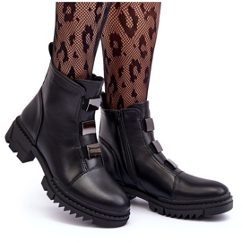 PS1 Botas planas de piel Azulenn negras negro 8