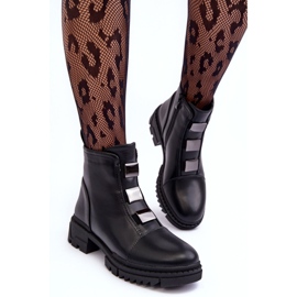 PS1 Botas planas de piel Azulenn negras negro 6