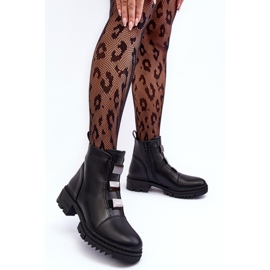 PS1 Botas planas de piel Azulenn negras negro 4