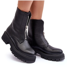 PS1 Botas Planas De Piel Con Cremallera Negro Vimal 9