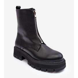 PS1 Botas Planas De Piel Con Cremallera Negro Vimal 1