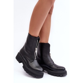PS1 Botas Planas De Piel Con Cremallera Negro Vimal 3