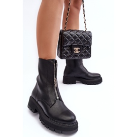 PS1 Botas Planas De Piel Con Cremallera Negro Vimal 6