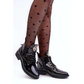 PH2 Zapatos mujer de charol con adorno, Negro Attiame 2