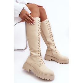 PS1 Botas por encima de la rodilla con cordones y aislamiento Bergdis beige 1 PS1 Botas por encima de la rodilla con cordones y aislamiento Bergdis beige 1