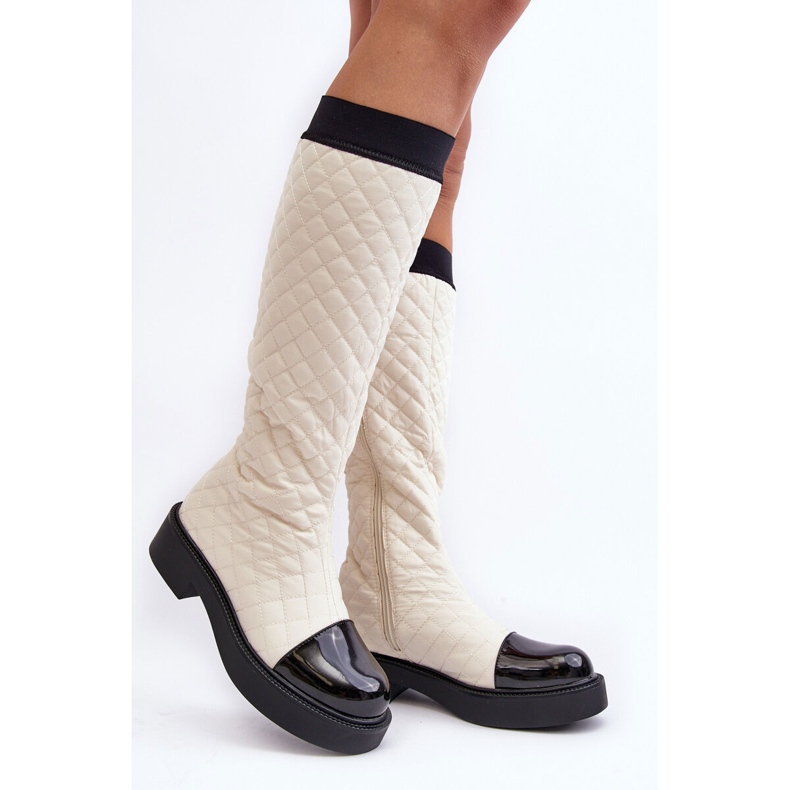 PS1 Botas planas por encima de la rodilla acolchadas Amalfri beige 1