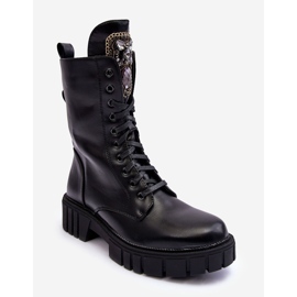 PS1 Botines de trabajo de cuero Marx negros con decoración de joyas 1 PS1 Botines de trabajo de cuero Marx negros con decoración de joyas 1