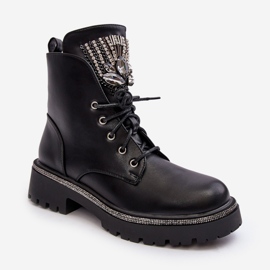 PS1 Botas de trabajo bajas Melenope negras con decoración de joyas negro 3