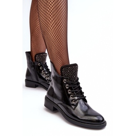 PS1 Botas Bajas Mujer Hattia Charol Decorado Negro 4