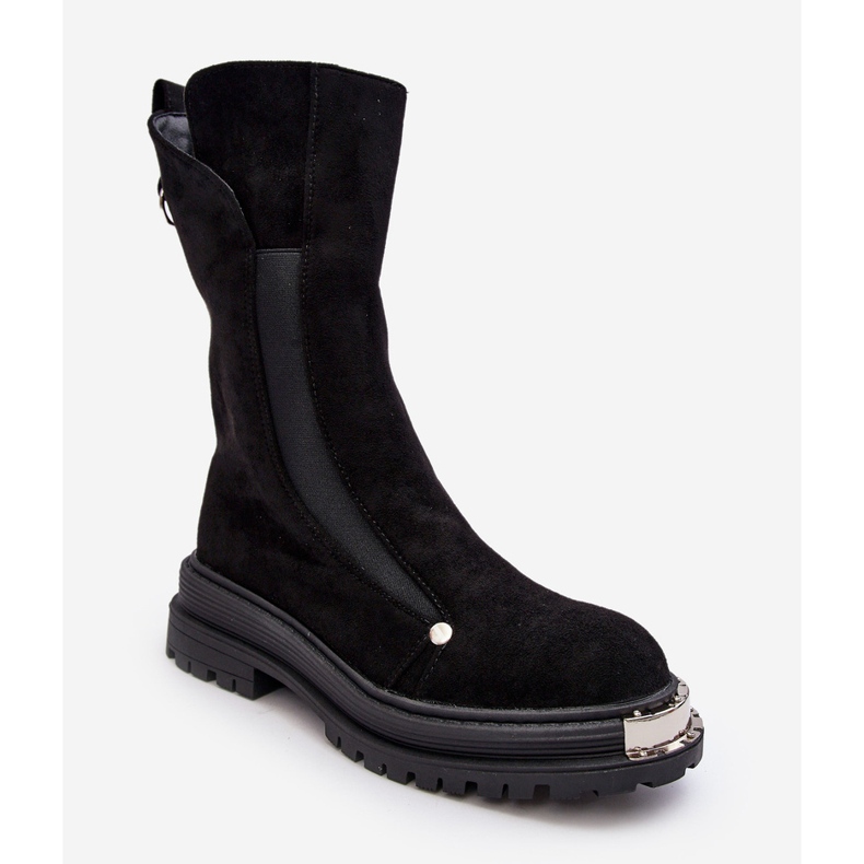 PS1 Botas planas aislantes de ante negro Palimra 2