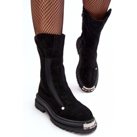 PS1 Botas planas aislantes de ante negro Palimra 7