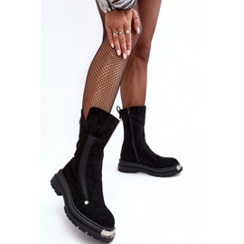PS1 Botas planas aislantes de ante negro Palimra 8