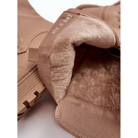 PS1 Botas cálidas por encima de la rodilla con cordones, beige oscuro, Bergdis 8