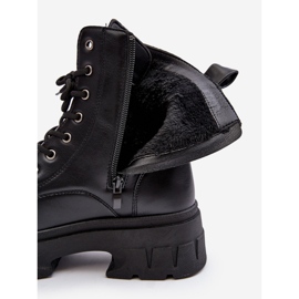 PS1 Botines Workers de Mujer con Cordones y Tacón Plano, Negro Brenhile 4