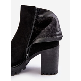 PS1 Botines de mujer de ante con decoración Menoria negra negro 2