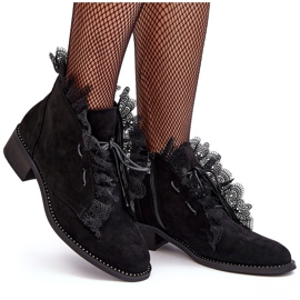 PS1 Botas planas de ante para mujer negro Klemovia 10