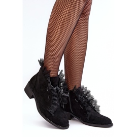PS1 Botas planas de ante para mujer negro Klemovia 4