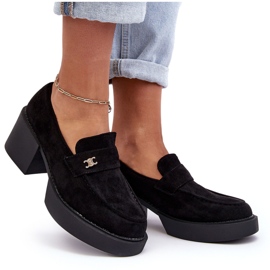 PS1 Zapatos de tacón alto de gamuza Afnira de mujer de color negro 8