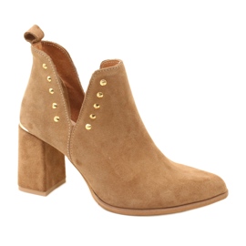 Lewski Shoes Botas Mujer Ante Con Recortes Izquierdo 3075 Camel marrón 6
