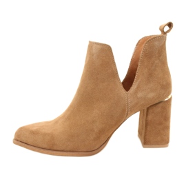 Lewski Shoes Botas Mujer Ante Con Recortes Izquierdo 3075 Camel marrón 7