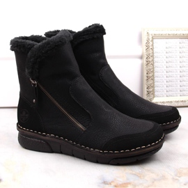 Botas de mujer cómodas y aislantes con pelo, negro Rieker 73371-00 2
