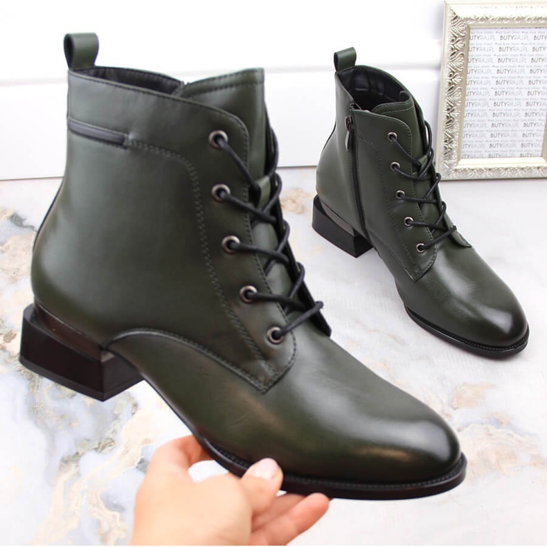 Botas aislantes de tacón para mujer, verde Vinceza 58158 1