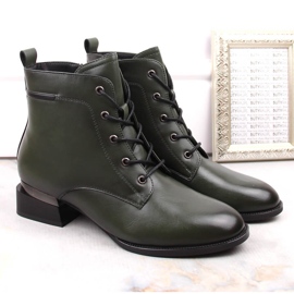 Botas aislantes de tacón para mujer, verde Vinceza 58158 2