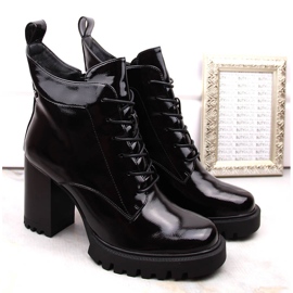 Botines aislantes de charol para mujer, negro, S.Barski 2