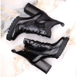 Botines aislantes de charol para mujer, negro, S.Barski 3