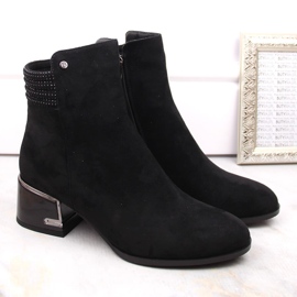 Botines de tacón alto de ante negros de S.Barski 2