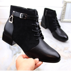 Botas negras de mujer con tacón plano y aislamiento Potocki SZ12260 negro 1
